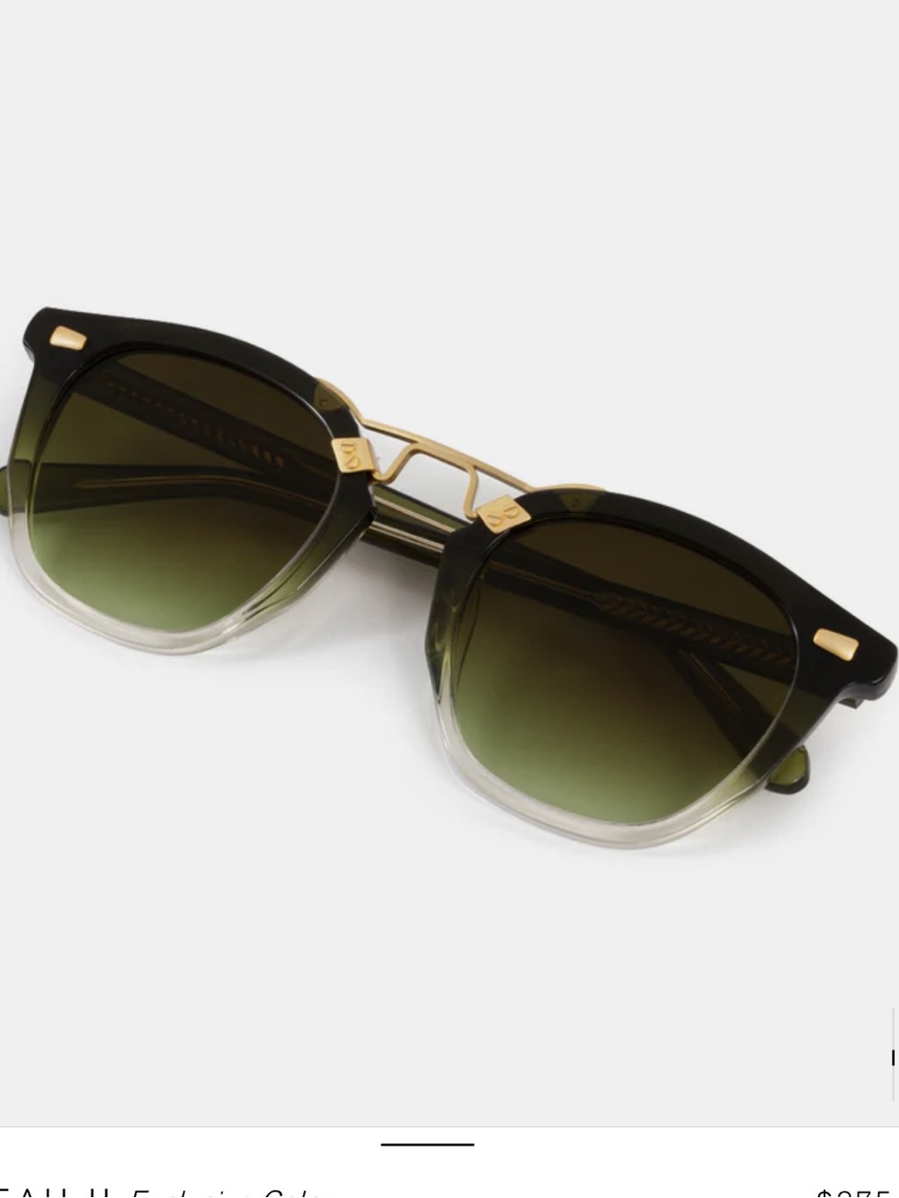 NWT KREWE Beau II Poblano 18k Sunglasses